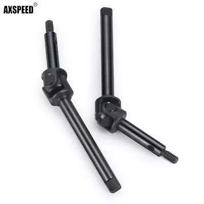 AXSPEED 1/2Pair Carbon Steel Front Axle CVD Drive Shaft For 1/24 RC AXIAL SCX24 • $16.38