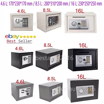 Electronic Digital PIN Safety Deposit  Box Steel Security Home Office Safes Cash • £18.50