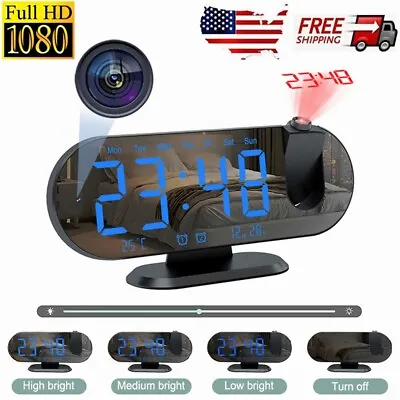 US WiFi Camera Alarm Clock HD1080P Video DVR Motion Detection Nanny Cam Security • $59.51