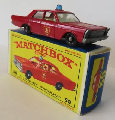 1960s Matchbox Regular Wheels #59 Fire Chief Car In Original Box Lesney England • $20.40