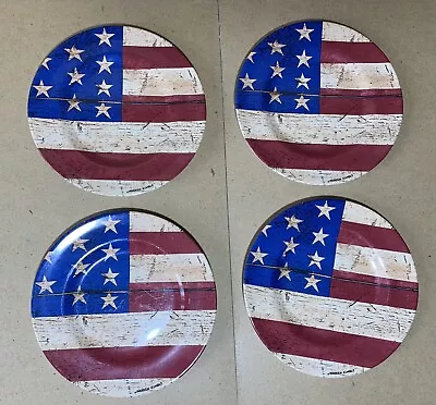 4 Warren Kimble Sakura Colonial American U.s. Flag July 4 Melamine 8.5   Plates • $12.50