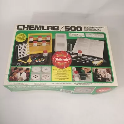 Skilcraft Chemlab 500 Chemistry Lab Set 500 Experiments Homeschool Vintage NIB • $98.99