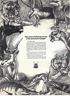 1967 Volkswagen Beetle SurviveAutomotive Jungle Vintage Magazine Print Ad/Poster • $11.90