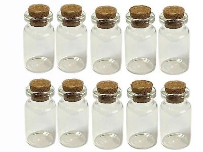 £5.99 • Buy  22 X 40mm (Pack Of 10)  Small Glass Bottle With Cork Wedding Favors Vial Crafts