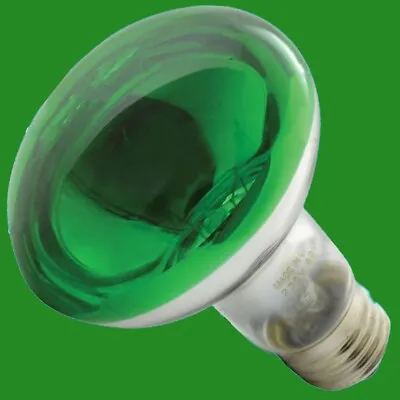 2x 60W R80 Green Coloured Reflector Dimmable Disco Spot Light Bulb ES E27 Screw • £8.99