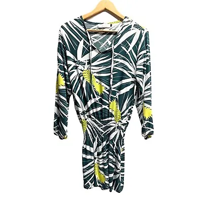 Fighting Eel Ava Sky Hawaii Tropical Pineapple Palm Mini Dress | Women L • $55.96