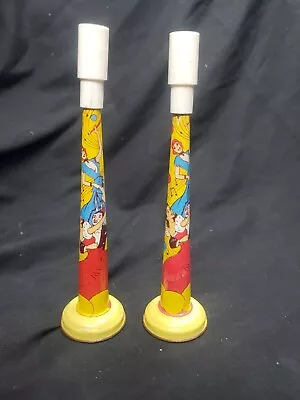 Vintage Set Of 2 Vintage Kirchhof Tin Metal Party Horns (noisemakers) • $15