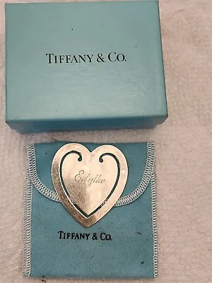 Vintage Sterling Silver Tiffany & Co Heart Bookmark Monogrammed Edythe • $59