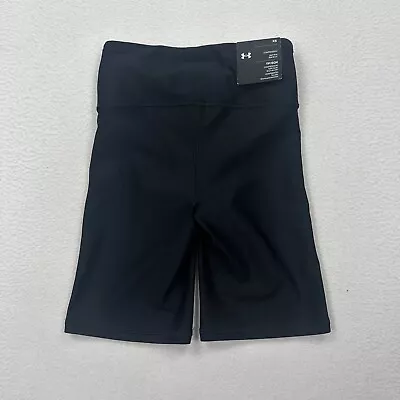 Under Armour Women's High Rise Bike Shorts Size XS Black Heatgear Compression • $14.95