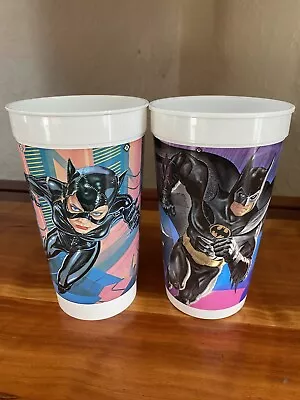 1992 DC Comics Batman Returns Cups With Batman And Cat Woman  • $0.99