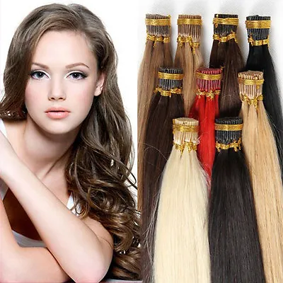 Pre Bonded Stick I Tip Keratin Remy Human Hair Extensions Brazilian 16-24Inch • $60.03