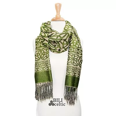 Gaelsong BILI Celtic Rita Trinity Knot Scarf For Women Light Green Color • $30