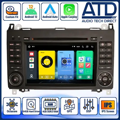 CarPlay Radio For Mercedes Sprinter Vito W639 Android Auto Sat Nav GPS Head Unit • £339.99