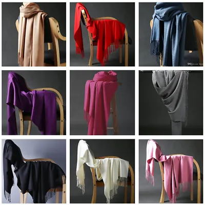 $11.99 • Buy For Women Blanket 100% Cashmere Big Long Scarf Shawl Wrap Solid Scotland Wool