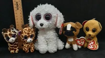 Ty Beanie Boos Babies Puppy Dog Christmas Teddy Bear Giraffe Lot Of 5 Plush • $15