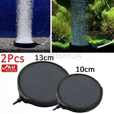 $17.95 • Buy 2PCS Fish Tank Oxygen Disk Air Bubble Stone Aerator Aquarium Pump Hydroponics