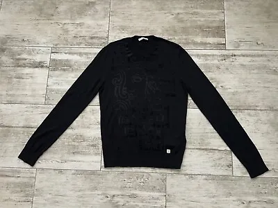 Mens Versace Collection Medusa Black Big Logo Sweater Pullover  Size M • $155