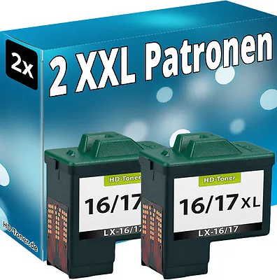 2x Printer Cartridge Refill For Lexmark No. 16/17 Black Ink Cartridges 10NX217E • £27.71