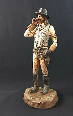 'Shootist' Cowboy Sculpture Michael Garman Hand Painted Signed 1986 • $79.95