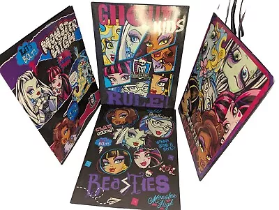 2014 Monster High Dolls Portfolio Folder 2 Pocket 3 Ring Binder Holes Set Of 4  • $23.86