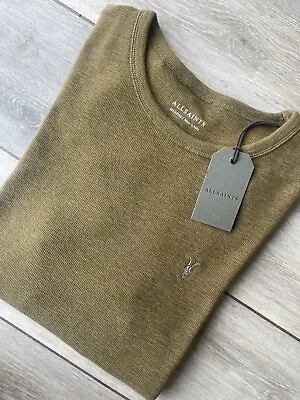 All Saints Seaweed Green  Esum  Thick S/s Crew Logo T-shirt - S M L Xl Xxl - New • £28.99