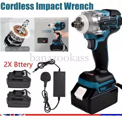 1/2 Driver 18V Cordless Brushless Impact Wrench For MAKITA DTW285Z +2 Battery UK • £41.99