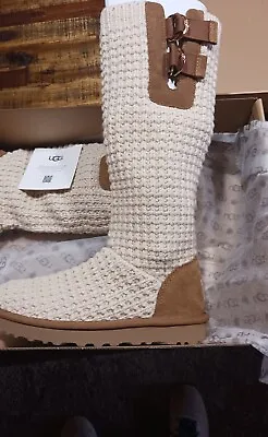 Womens  UGG CLASSIC SOLENE TALL In Beige Sz 7 New In Box With All Papers  • $85.99