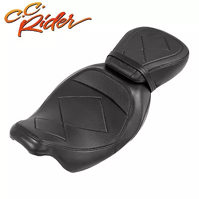 C.C. RIDER Low-Profile Driver Seat & Passenger Seat Fit For Harley Touring 09-23 • $99