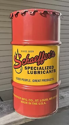 Schaeffer's Since 1839 15 Gallon Oil Drum Barrel W/ Lid Gas Oil St Louis MO • $199.99