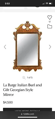 Vintage La Barge Italian Burl And Gilt Georgian Style Mirror • $1500