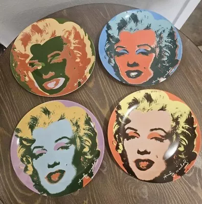 Marilyn Monroe By Andy Warhol Set Of 4 Coupe Plates Block 1997  Open NEVER USED  • $150