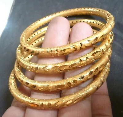 South Indian 22K Gold Plated 4 Pcs Bangles Bracelets Designer Hot Sale 2.6'' • £16.80