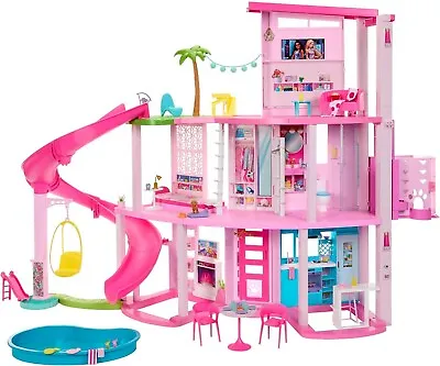 Barbie Dreamhouse Pool Party Doll House Pet Elevator And Puppy Play Areas AU • $359.79