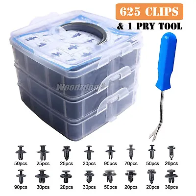 626 PCS Car Body Trim Clips Retainer Bumper Auto Panel Push Plastic Fastener Kit • $23.41