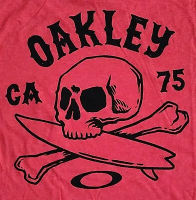 Oakley CA 75 T-Shirt Sz Large Surfing Skull Graphic Tee  • $18