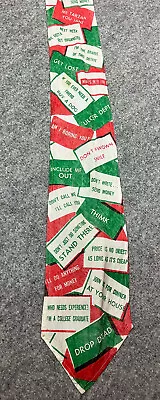 Extremely Long Vintage Clown Tie Printed With Insults And Jokes • $29.99