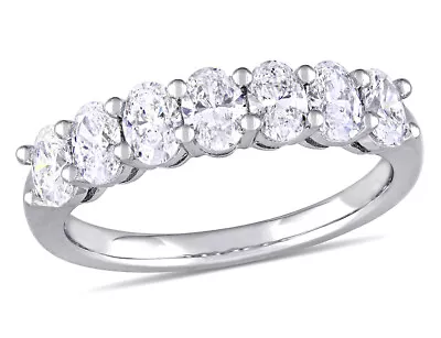 1.29 Carat (ctw Color F-G SI1-SI2) Oval-Cut Diamond Semi-Eternity Wedding Band • $3279