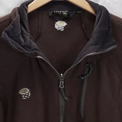 Mountain Hardwear Jacket Coat Brown Black Lightweight Fleece Mens Size L Large • $19.79