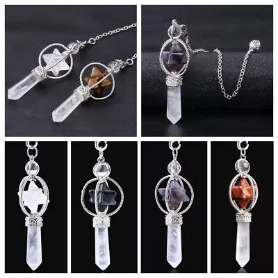 Dowsing  Divination Merkaba Hexagram Pendant Esotericism Stone Necklace • £4.54