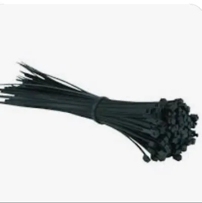 Cable Ties Black 100/140/200/300mm Nylon Zip Tie Wraps Various Size Big Small • £5.39