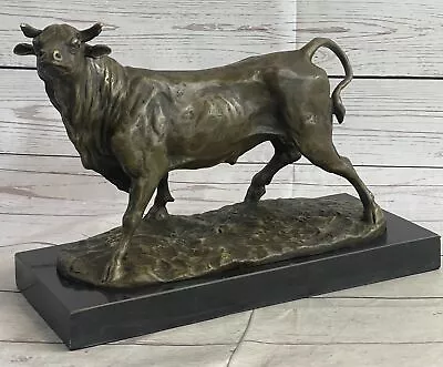 Vintage Bronze Wall Street Bull Statue Sculpture Figure Hot Cast Figurine Statue • $419