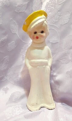 $19 • Buy Vintage * Chalkware Sailor * Carnival Prize * 1930's * 9  Tall * Yellow Hat
