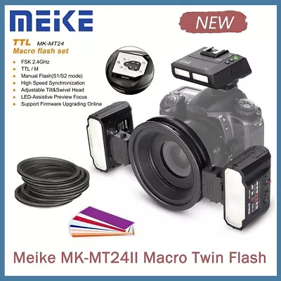 Meike MK-MT24 II Macro Twin Lite Speedlite TTL Macro Flash For Nikon Sony Canon • $329