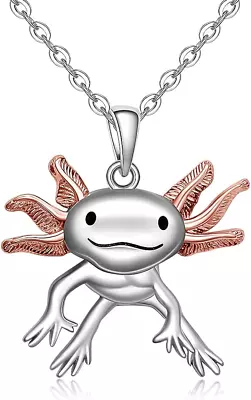 Axolotl Necklace Sterling Silver Pendants Cute Axolotl Friendship Mexican Neckla • $84.44