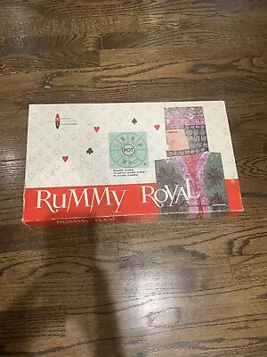 Vintage Rummy Royal Board Game Watkins Strathmore Co.  Complete Cards Chips Mat • $23