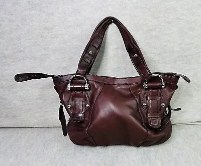 B. Makowsky Women’s Brown Pebbled Leather Zipper Shoulder Bag Purse Handbag • $35.99