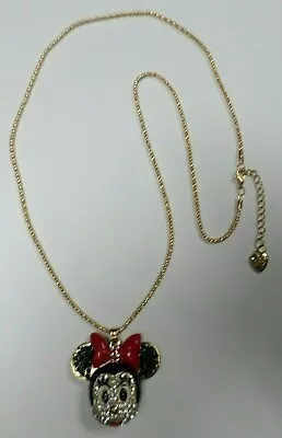 Betsey Johnson Crystal Minnie Mouse Pendant Necklace New • $9.95