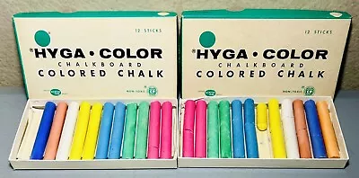 Lot-2 Vintage Dixon Hyga-Color Colored Chalk #1112 Chalkboard Eraseable NonToxic • $13.49