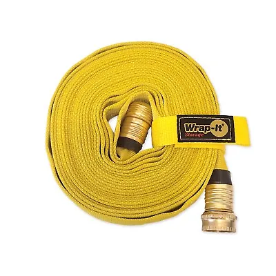 FIRE Hose 3/4IN.X 25 FT. With Quick-Strap Cord Wraps Yellow 250 PSI • $44.80