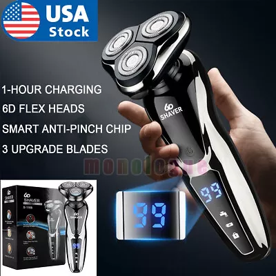 Electric Wet/Dry Razor Men USB Rechargeable Rotary Shaver Beard Trimmer Shaving • $17.99